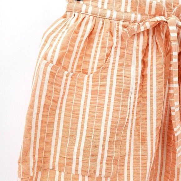 ANTHROPOLOGIE PEPALOVES Striped Orange Skirt - Picture 2 of 5